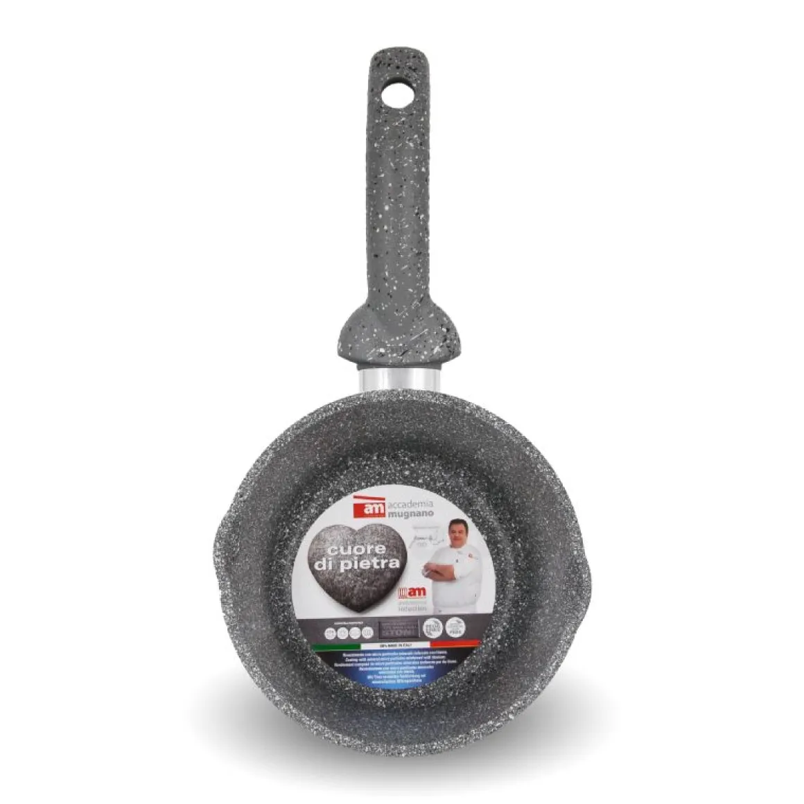 ACCADEMIA MUGNANO - CASSERUOLA 1 MANICO LINEA CUORE DI PIETRA 16CM