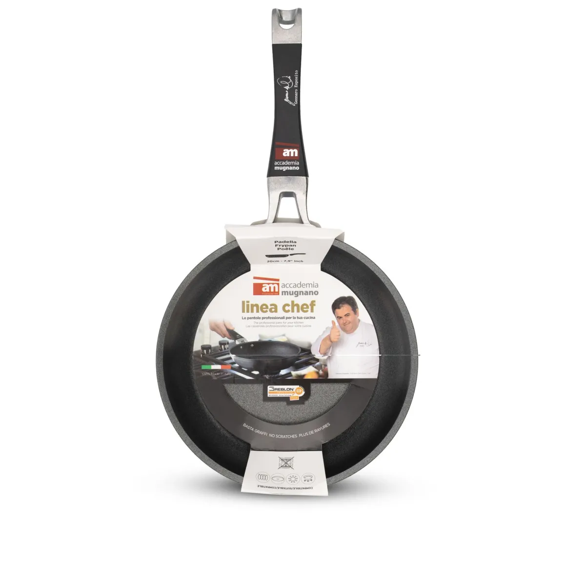 ACCADEMIA MUGNANO - PADELLA 1 MANICO LINEA CHEF DIAM. 24CM