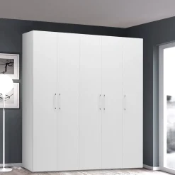 Armadio 5 ante battenti bianco frassinato