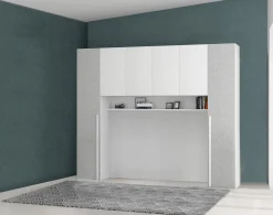 Armadio a Ponte Economico: Modello Mila Colore Bianco e Cemento