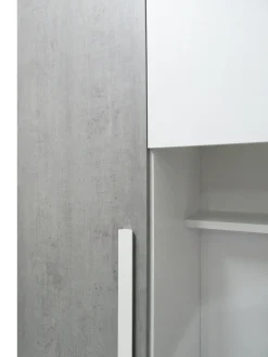 Armadio a Ponte Economico: Modello Mila Colore Bianco e Cemento