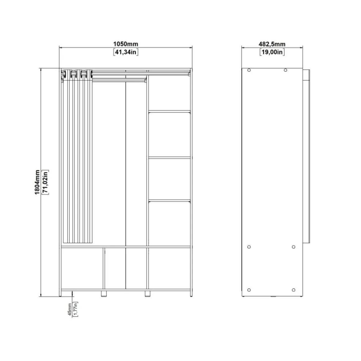 ARMADIO ATTREZZATO CM 105X48.3 H. 180.4 JACKSON HICKORY: vendita online ARMADIO ATTREZZATO CM 105X48.3 H. 180.4 JACKSON HICKORY in offerta