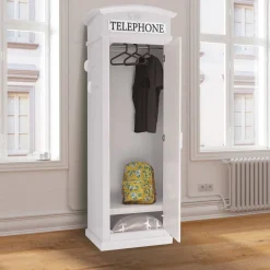 ARMADIO CABINA TELEFONICA CM68X55 H. 215 LEGNO BIANCO : vendita online ARMADIO CABINA TELEFONICA CM68X55 H. 215 LEGNO BIANCO in offerta
