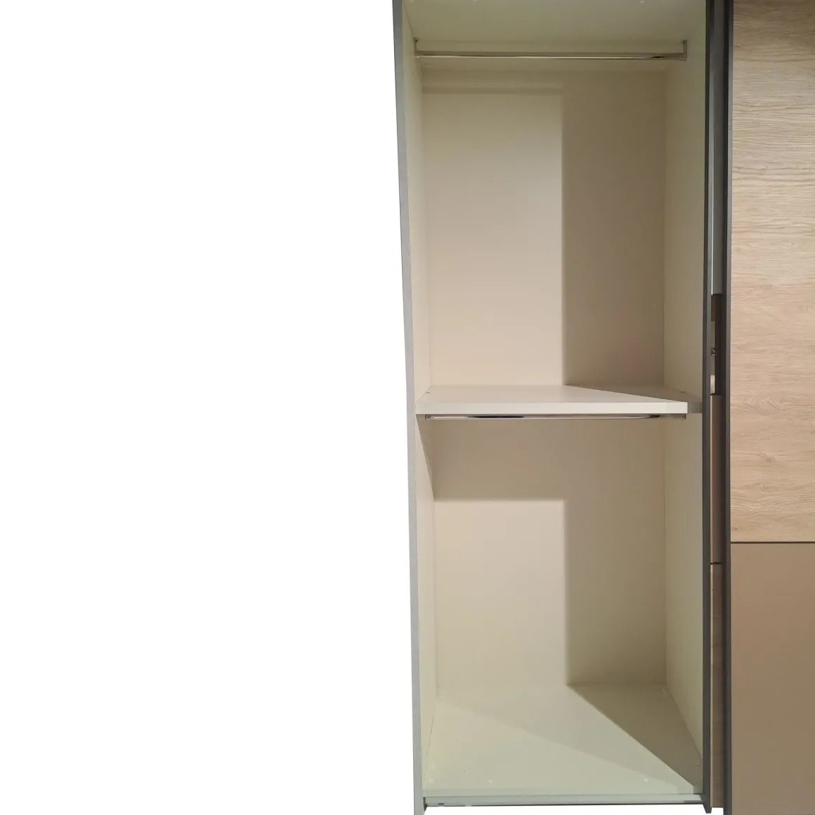 ARMADIO CM 277X62/66 H. 262 CALCE/ROVERE NODATO E LACCATO RAME PERLATO OPACO