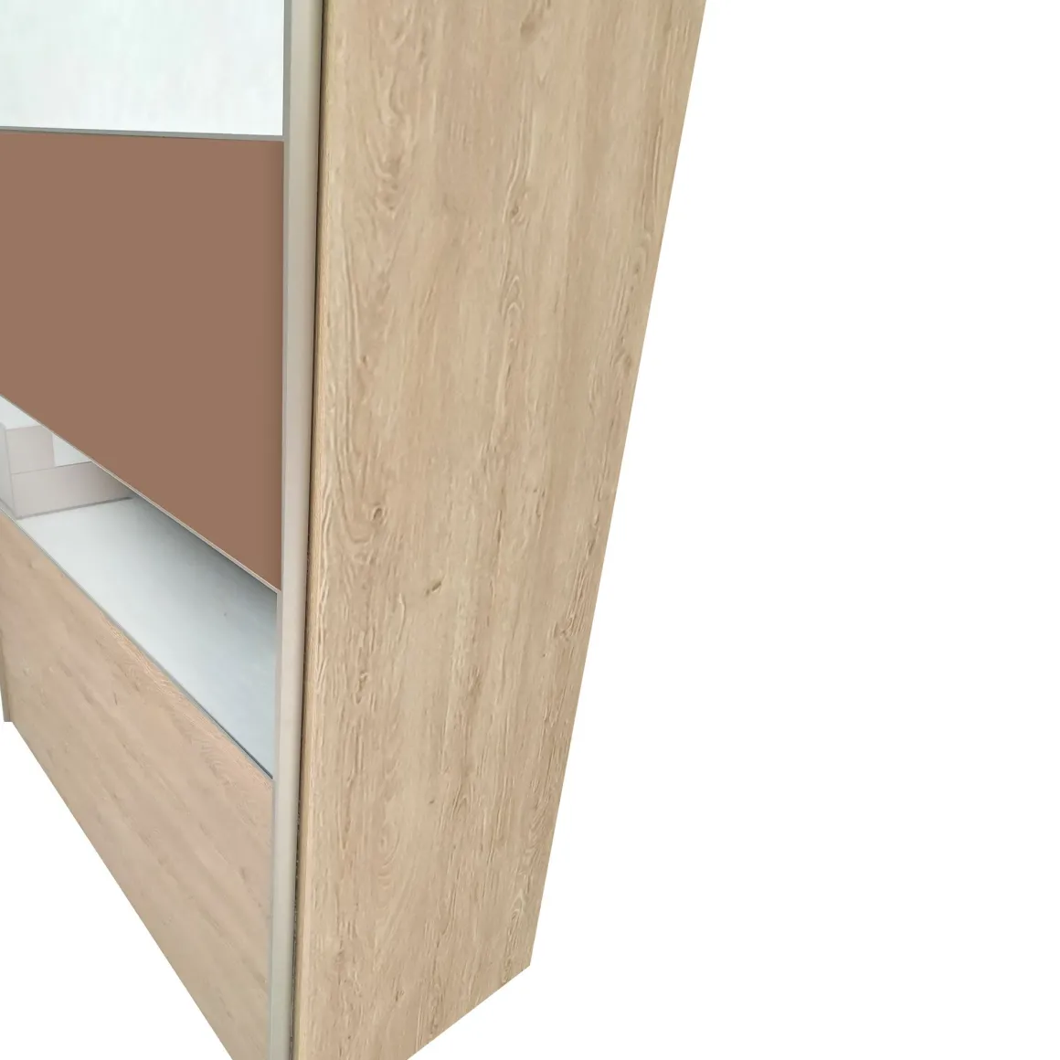 ARMADIO CUBE 277X62/66 H. 246 ROVERE NODATO E CALCE/LACCATO RAME PERLATO OPACO/FUME