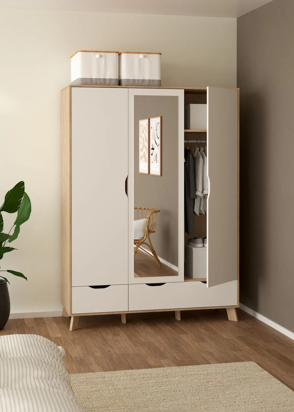 ARMADIO IKAST CM 147.2X58.1 H.201 JACKSON HICKORY E BIANCO OPACO: vendita online ARMADIO IKAST CM 147.2X58.1 H.201 JACKSON HICKORY E BIANCO OPACO in offerta