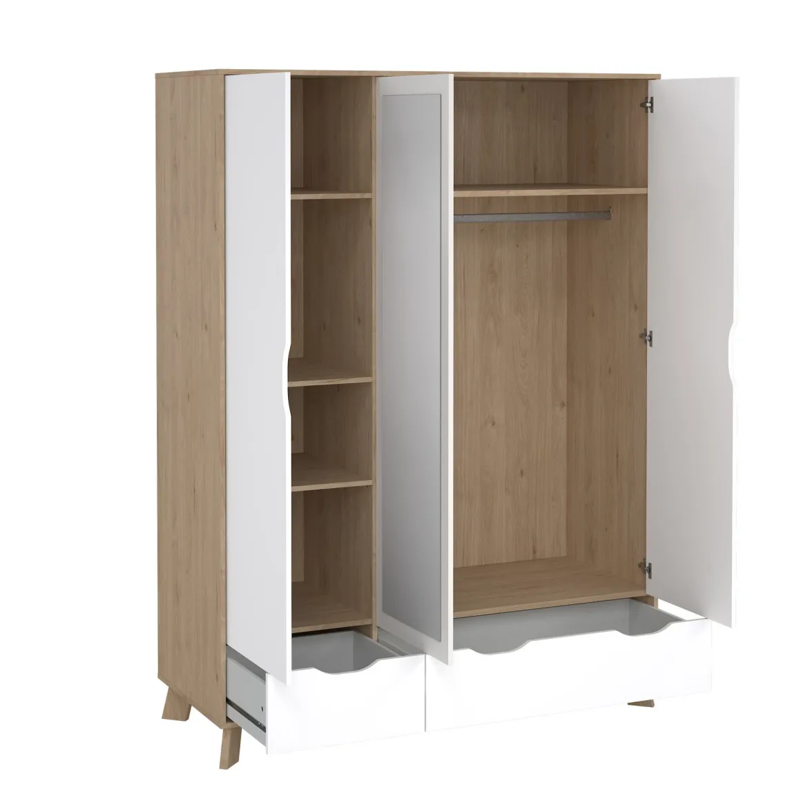 ARMADIO IKAST CM 147.2X58.1 H.201 JACKSON HICKORY E BIANCO OPACO: vendita online ARMADIO IKAST CM 147.2X58.1 H.201 JACKSON HICKORY E BIANCO OPACO in offerta