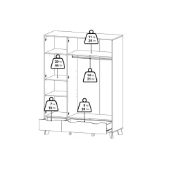 ARMADIO IKAST CM 147.2X58.1 H.201 JACKSON HICKORY E BIANCO OPACO: vendita online ARMADIO IKAST CM 147.2X58.1 H.201 JACKSON HICKORY E BIANCO OPACO in offerta