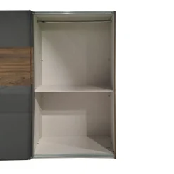 ARMADIO INFINITO CM 251,3X64/67 H.222,5 NOCE BRERA E GRIGIO TITANIO LUCIDO
