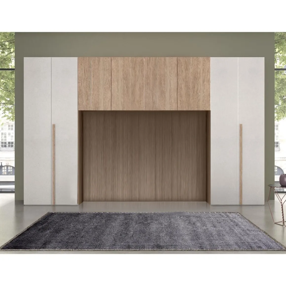ARMADIO PONTE LOFT 402X58 H. 247 NOCE E SPATOLATO