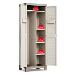 ARMADIO PORTASCOPE MOD. EXCELLENCE IN RESINA CM 65X45 H 182 BEIGE E TORTORA: vendita online ARMADIO PORTASCOPE MOD. EXCELLENCE IN RESINA CM 65X45 H 182 BEIGE E TORTORA in offerta