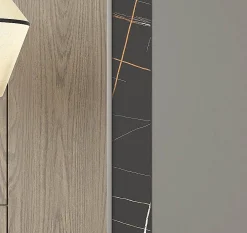 ARMADIO RIGO CM 270X65 H. 247 FANGO E VETRO MARMO DARK