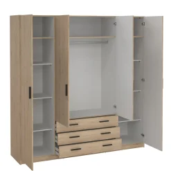 Armadio Sprint Jackson Hickory: Armadio con 4 Ante e 3 Cassetti in Offerta