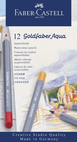 ASTuccio con 12 MATITE COLORATE GOLDFABER ACQUERELLABILI