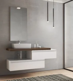 BAGNO COMPLETO NINFA LACCATO BIANCO OPACO E TABACCO