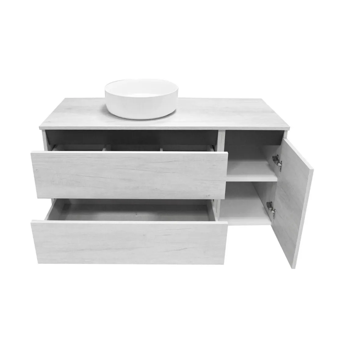 BAGNO COMPLETO MOD. CUBE 2 CM 121 QUERCIA BIANCA