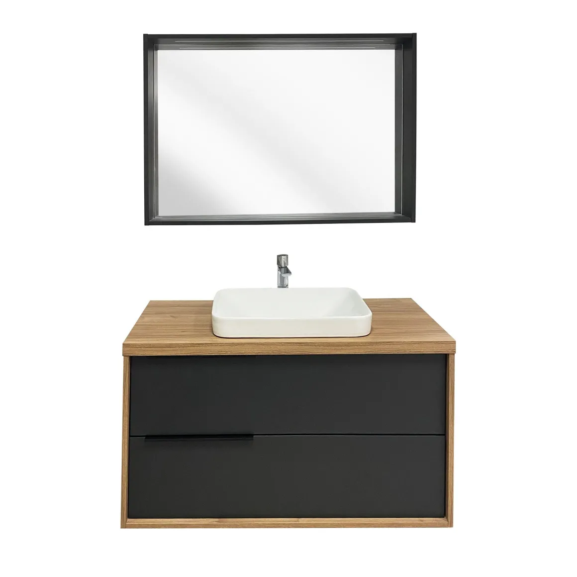 BAGNO COMPLETO MOD. ISIDE CM 101 NOCE E GRAFITE OPACO