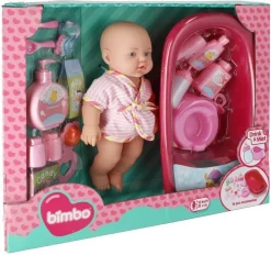 BAMBOLA H 31CM CHE BEVE/BAGNA CON VASCA CON 16 ACCESSORI: vendita online BAMBOLA H 31CM CHE BEVE/BAGNA CON VASCA CON 16 ACCESSORI in offerta