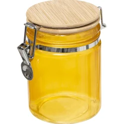 BARATTOLO ERMETICO GIALLO CON TAPPO IN BAMBÙ DA 0,75LT