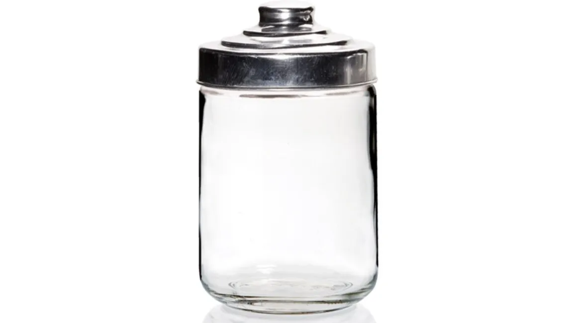 BARATTOLO IN VETRO TRASPARENTE CON TAPPO IN ALLUMINIO 800ML