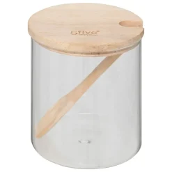 BARATTOLO PER ZUCCHERO IN VETRO LINEA HERMET CON TAPPO IN LEGNO 0.4LT