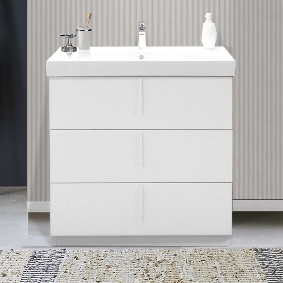 BASE BAGNO MOD. B201 CM 85 BIANCO OPACO