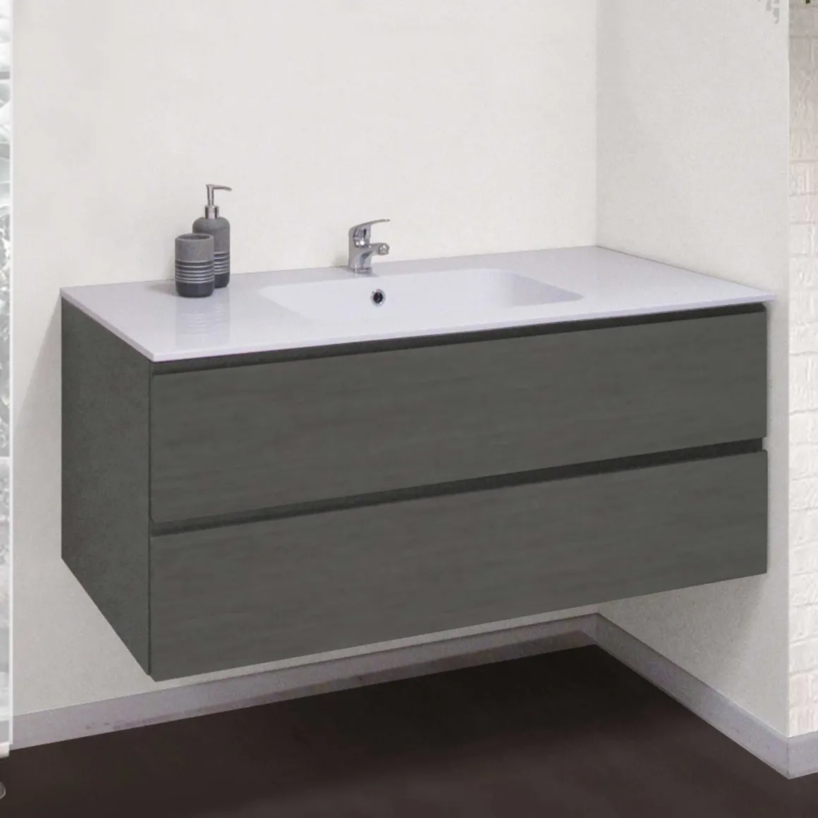 BASE BAGNO SOSPESA MOD. B-GO CM 120 COLORE REFLEX CARBON