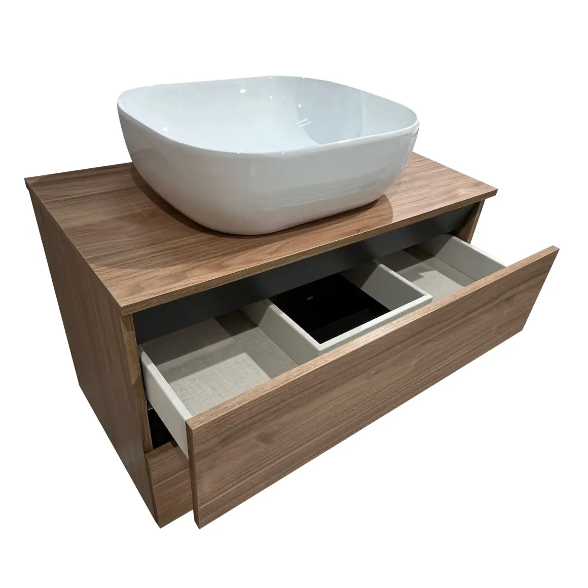 BASE BAGNO SOSPESA MOD. CUBE CM 80 NOCE
