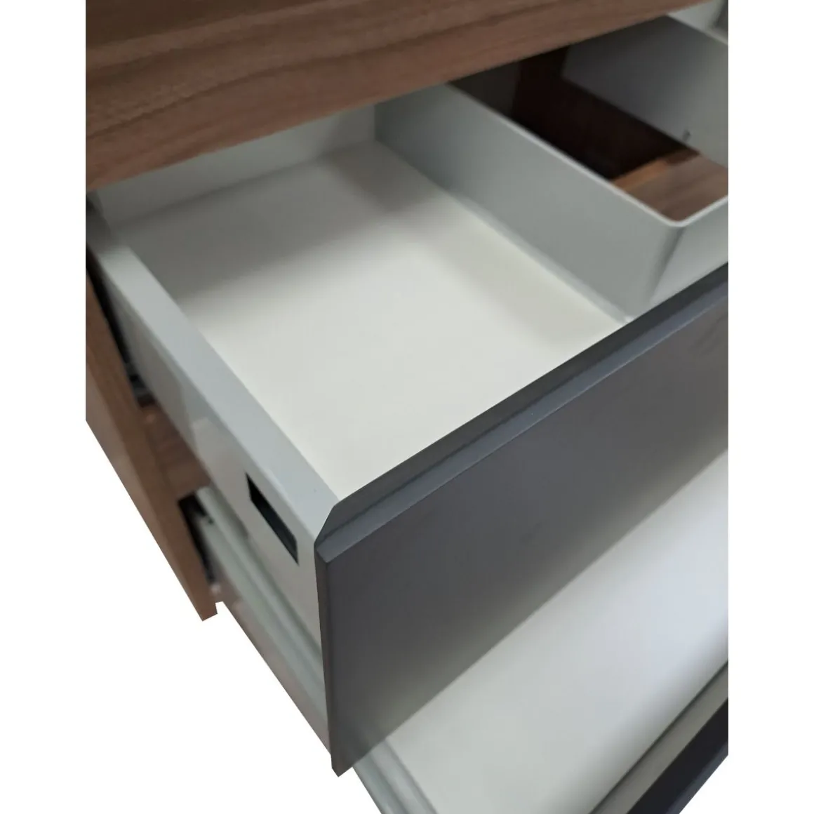 BASE BAGNO SOSPESA MOD. GRACE4 CM 82 NOCE E GRAFITE OPACO