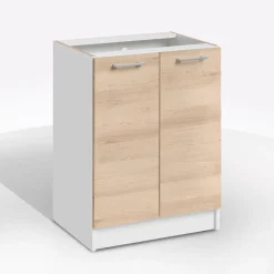 BASE ECO CM 60X46 H.82 BIANCO E ROVERE ARTISAN