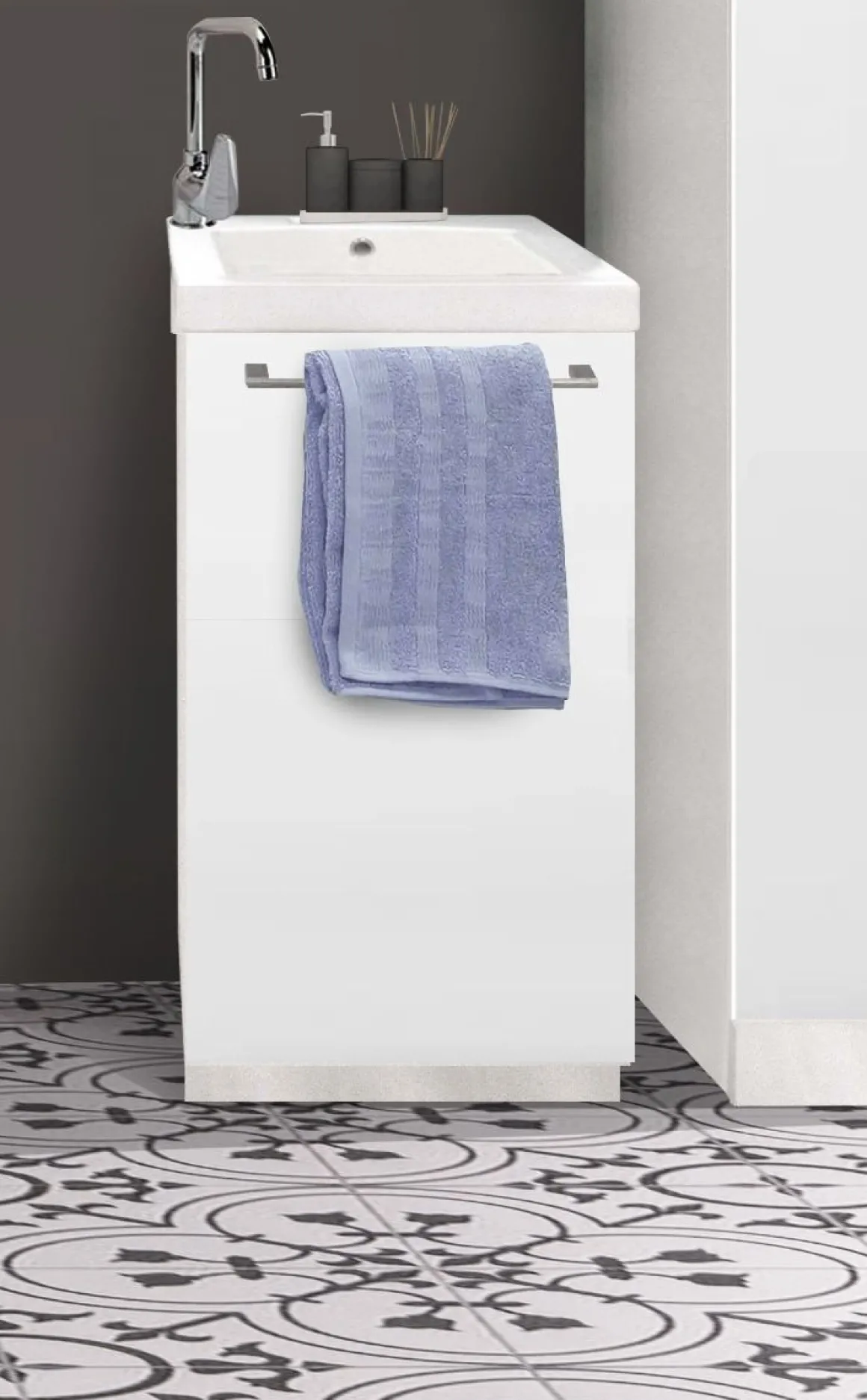 Base lavatoio in laminato perla