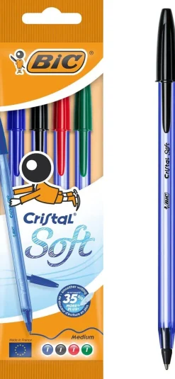 BIC - SET 4 PENNE A SFERA CRISTAL SOFT COLORI ASSORTITI: vendita online BIC - SET 4 PENNE A SFERA CRISTAL SOFT COLORI ASSORTITI in offerta