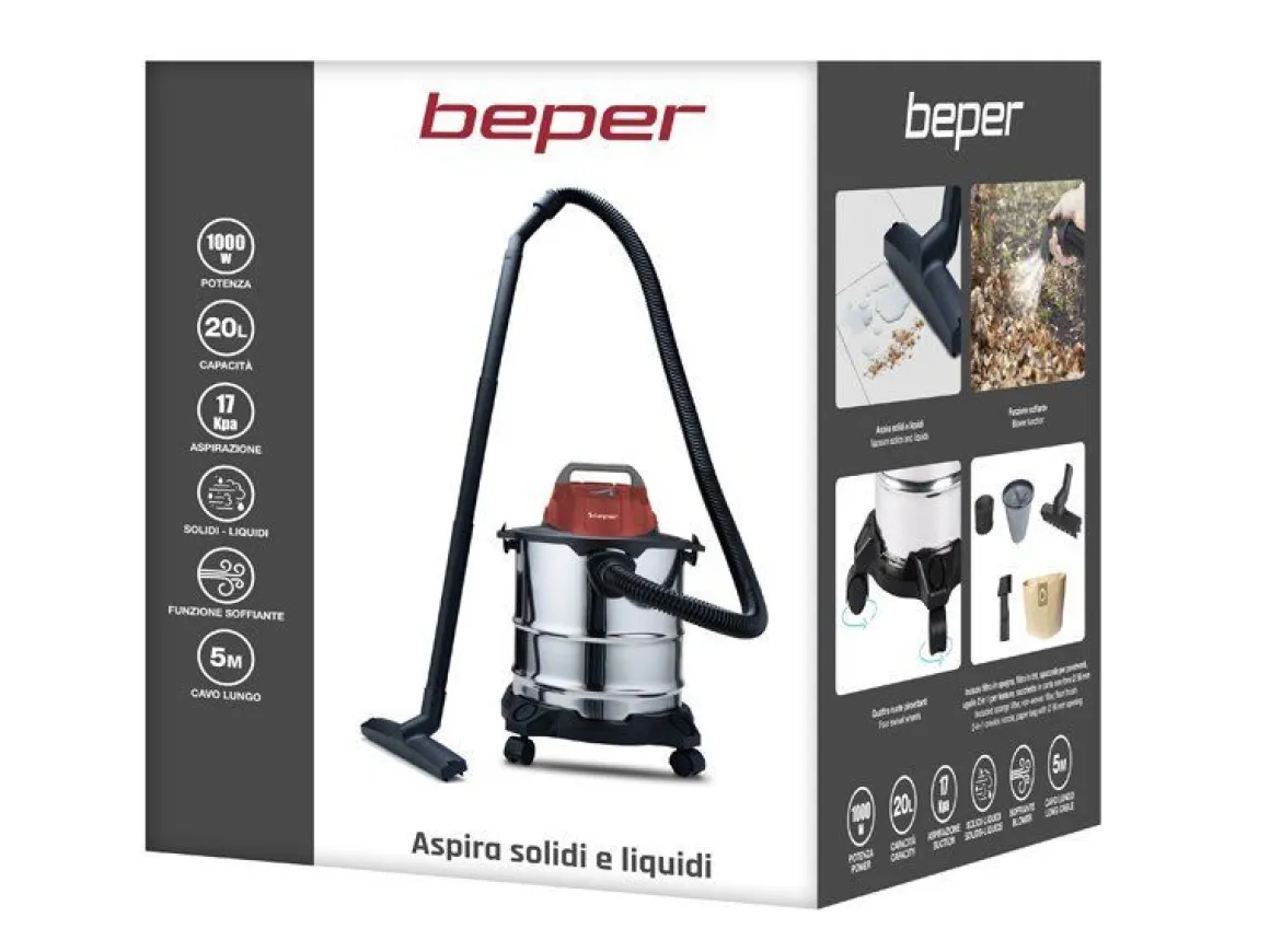 BIDONE ASPIRA SOLIDI E LIQUIDI 20LT DIAM. 33 H. 45