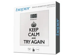 BILANCIA DIGITALE KEEP CALM 30X30X1.85CM VETRO TEMPERATO