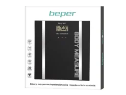 BILANCIA DIGITALE MASSA CORPOREA IN VETRO TEMPERATO 30X30X1,7CM NERO/ARGENTO