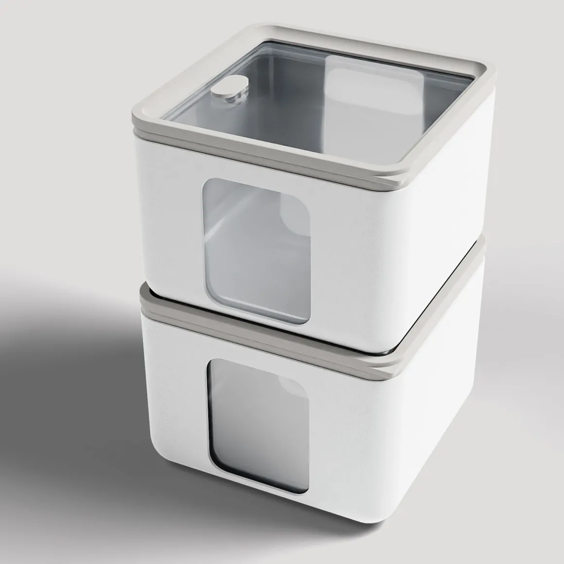 BLIM PLUS - CONTENITORE PEEK BOX QUADRO ARCTIC WHITE 13.3X13.3X10CM 1.3LT