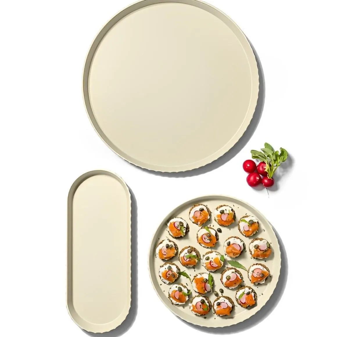 BLIM PLUS - VASSOIO IN POLIPROPILENE LINEA ATENA 30X3CM CREMA