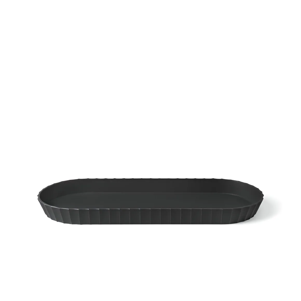 BLIM PLUS - VASSOIO IN POLIPROPILENE LINEA MINERVA 37.5X15CM NERO CARBONE