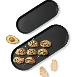 BLIM PLUS - VASSOIO IN POLIPROPILENE LINEA MINERVA 37.5X15CM NERO CARBONE