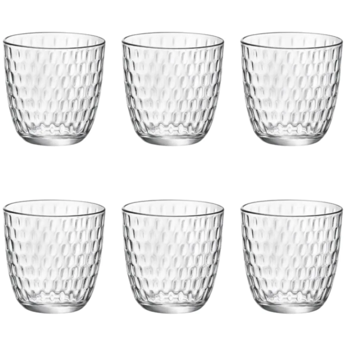 BORMIOLI - SET 6 BICCHIERI ACQUA LINEA SLOT IN VETRO TRASPARENTE 29CL