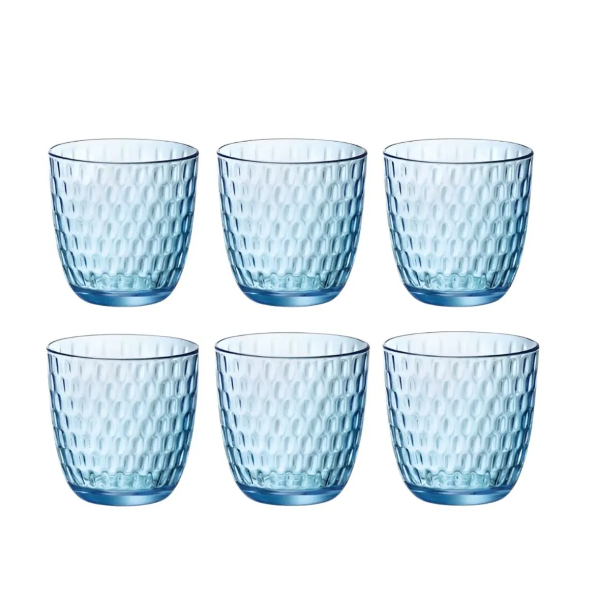 BORMIOLI - SET 6 BICCHIERI ACQUA LINEA SLOT IN VETRO BLU 29CL