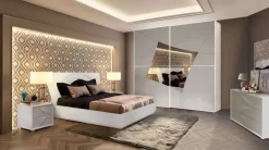 Camera da letto moderna completa in frassino e frontali laccati