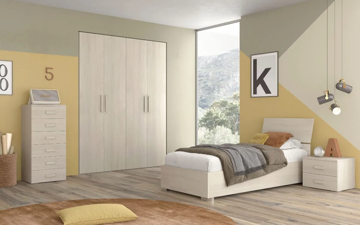 Cameretta da Letto Completa in Colore Olmo in Offerta