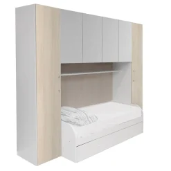 CAMERETTA COMPLETA BLOK BIANCO FRASSINATO E OLMO