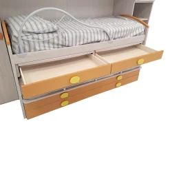 CAMERETTA GIESSEGI A PONTE MOD. JOB CENERE WOOD PANNA E ALBICOCCA