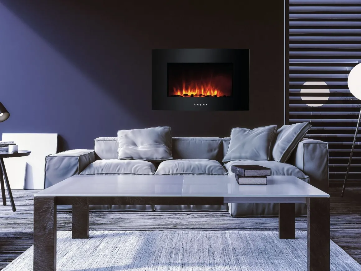 CAMINETTO ELETTRICO MURALE LED