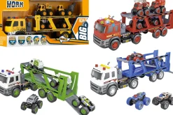 CAMION PORTAUTO B/O CON LUCI E SUONI CON 4 VEICOLI FRIZ. ASSORTITO: vendita online CAMION PORTAUTO B/O CON LUCI E SUONI CON 4 VEICOLI FRIZ. ASSORTITO in offerta