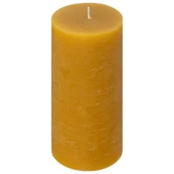 CANDELA ROTONDA OLIA GIALLA OCRA D 6.8 X H 14CM: vendita online CANDELA ROTONDA OLIA GIALLA OCRA D 6.8 X H 14CM in offerta