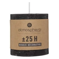 CANDELA ROTONDA OLIA NERA D 6.7X H 7CM: vendita online CANDELA ROTONDA OLIA NERA D 6.7X H 7CM in offerta