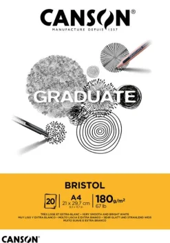 CANSON - ALBUM GRADUATE BRISTOL A4 20 FOGLI: vendita online CANSON - ALBUM GRADUATE BRISTOL A4 20 FOGLI in offerta
